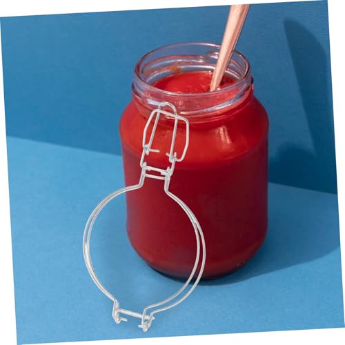 2pcs Stainless Steel Food Sealing Clip 93mm Wire Fixing Buckle Glass Container Lid Clamp for Kitchen Storage and Canning