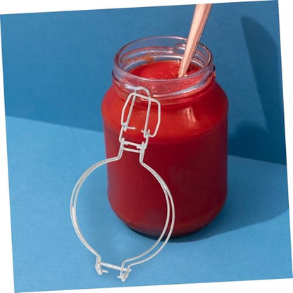 2pcs Stainless Steel Food Sealing Clip 93mm Wire Fixing Buckle Glass Container Lid Clamp for Kitchen Storage and Canning