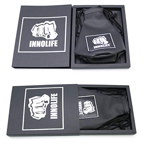 INNOLIFE Boxing Slip Bag, Boxing Dodge Hide Speed Bag Maize Ball Leather Ball for Reflex Training, Boxing, Kickboxing, MMA Pendulum Training - style: Black (Filler Already Included)