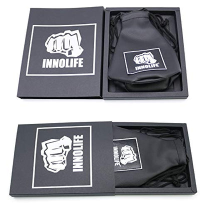 INNOLIFE Boxing Slip Bag, Boxing Dodge Hide Speed Bag Maize Ball Leather Ball for Reflex Training, Boxing, Kickboxing, MMA Pendulum Training - style: Black (Filler Already Included)