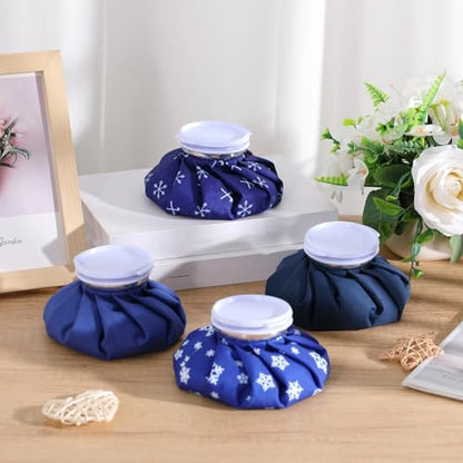 Honoson Reusable Ice Bags Hot Cold Therapy Leakproof,Snowflakes Style | Screw Cap Leak-proof Seal, For Injuries Swelling Bruises Fever, Soft Breathable Fabric Stays Flexible, Wide Opening Easy Fill - style: Snowflakes Style