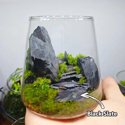 Natural Rocks Slate Stone 1-2.5 Inches Decorative Stones for Miniature Landscaping,Fairy Gardens,Bonsai,DIY Crafts,Aquariums & Reptile Terrariums-1lb