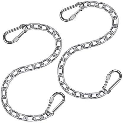 BeneLabel 2Pcs 28inch 304 Stainless Steel Hanging Chair Chain with 4 Hooks - color: Silver, size: 29"