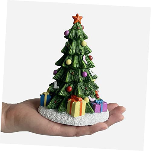 Fish Tank Christmas Decoration - Reptile Aquarium Tree Decor - Turtle Accessories for Tank - Table Resin Desktop