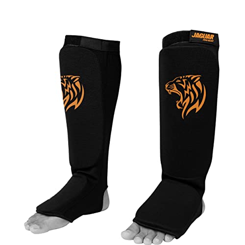 Midnight Cloth Shin Instep Guard for Boxing MMA Muay Thai Kickboxing Training - size: Large-X-Large