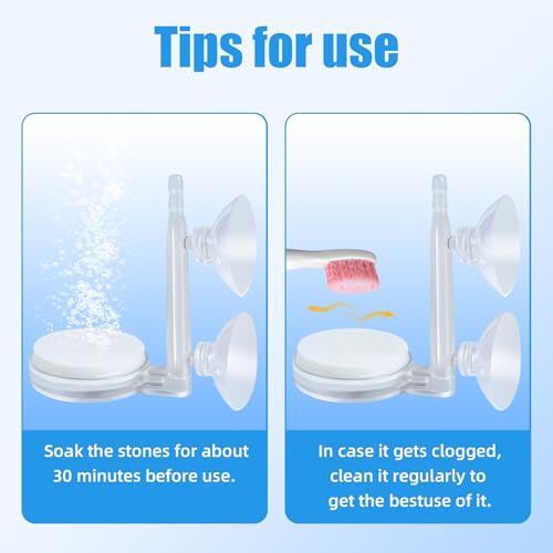 AQUANEAT Aquarium Air Stone Disc, 1.4 Inch Nano Bubble Stone Kit Quiet Dissolved Oxygen Diffuser with Accessories tubing and valves for Small Fish Tank