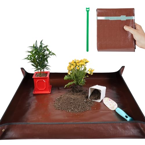39.5" x 39.5" Extra Large Potting Mat for Indoor Plants Transplanting and Dirt Control Gardening Gifts for Plant Lovers - color: Brown, size: Extra Large 39.5" X 39.5"