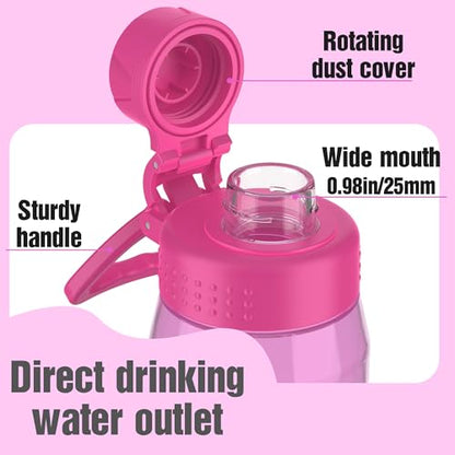 32oz Clear Water Bottle - BPA-Free Tritan Plastic, Fast Flow Spout Lid, Wide Mouth & Leakproof Design Hiking Water Bottle Suitable for Travel, Outdoors, Gym, Travel, Home, School (Rose) - color: Rose