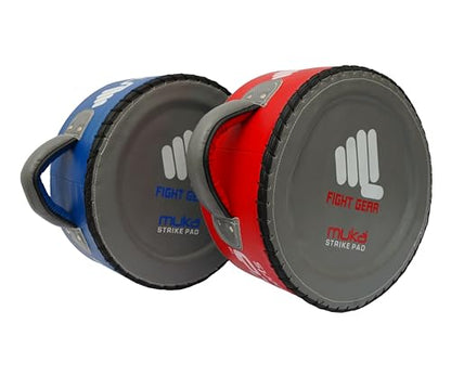 Round Boxing Pad for Men - Synthetic Leather Punching Mitts Coaching Shield - MMA Muay Thai Kickboxing Strike Pads for Karate, Training, Taekwondo, Martial Arts - color: Red