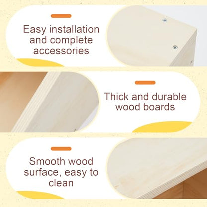 2 Pack Wood Rabbit Nesting Box, 18x12x12 Inch Wooden Hutch Hideout for Breeding, Natural Burrow Den Alternative for Rabbits & Small Animals - size: 18x12x12 Inch