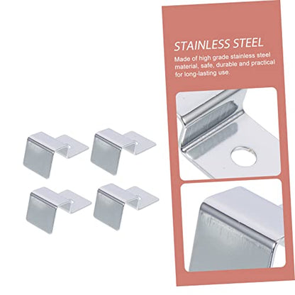 Happyyami 4pcs Stainless Steel Aquarium Lid Support Racks Practical Fish Tank Cover Holders for Glass Covers Suitable for Aquariums and Turtle Tanks