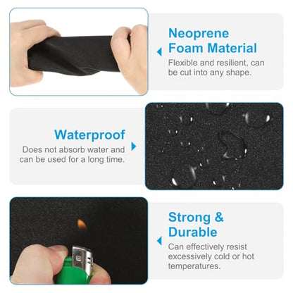 PATIKIL Adhesive Foam Padding, 4pcs 4"x4"x1/16 Closed Cell Foam Sheet Neoprene Rubber Self Stick Anti-Slip Pads for Furniture Cars Speakers Keyboards Door Frame Gaps, Black