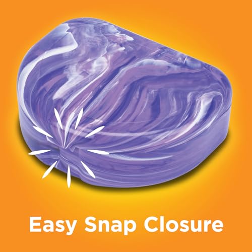 Practicon Marble Retainer Cases, Orthodontic Aligner Case, Mouth Guard Holder (3 Pack) (Purple) - color: Purple