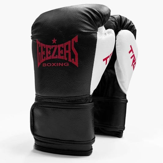 Geezers Boxing TRG Training Glove, Hook and Loop, Ideal for Men, Women and Juniors, Sparring, Punching Bag and Focus Mitts Workout - color: Black, size: 6oz