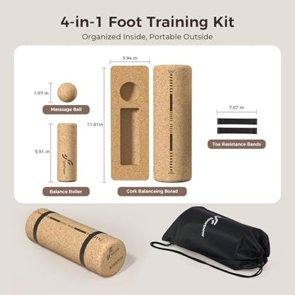 Sportneer Cork Balance Board, Foot and Ankle Strengthener Kit
