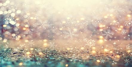 30X18IN Winter White Snowflakes Aquarium Background, Abstract Shiny Light Wonderland Fish Tank Decorations Background, Christmas Art Terrarium Background - size: 30X18in/75X45cm