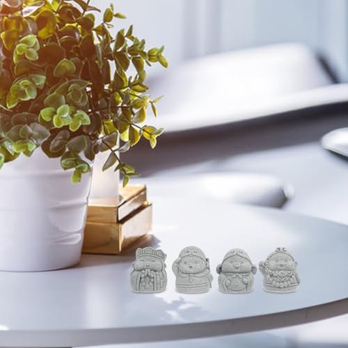 Kisangel Miniature Journey to The West Figurine Set, 4pcs Aquarium Buddha Statue Decor, Stone Gray Bonsai Accessories for Fish Tank and Zen Garden Display