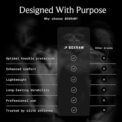 BOXRAW Boxing Knuckle Guards - Professional Knuckle Guards for Boxing & MMA - Padded Knuckle Protection with Wash Bag - size: Large
