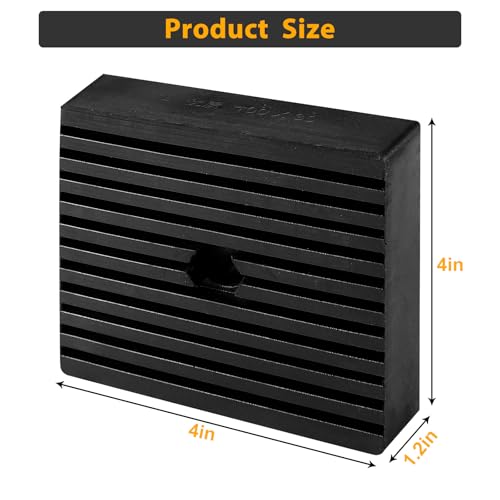 Solid Shock Rubber Pads,Heavy Duty Square Rubber Block for Air Compressor, Anti Vibration Isolation Mats for Air Conditioner Washer Dryer Treadmill Shock Absorbing - 3 Pack 4"x4"x1.2"