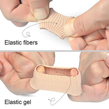 5 Pack Cut Toe Tube Sleeves Made of Elastic Fabric Lined Silicone Toe Sleeve Protector - size: 5.9Inch (Pack of 5)