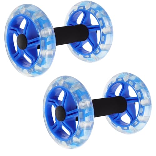 Exercise Roller Ab Exercise Abdominal Roller Wheel Dumbbell, Stable Abdominal Exercise Roller for Abs, Core Strength, Arms & Back, Portable Fitness Trainer for Men & Women - color: Blue