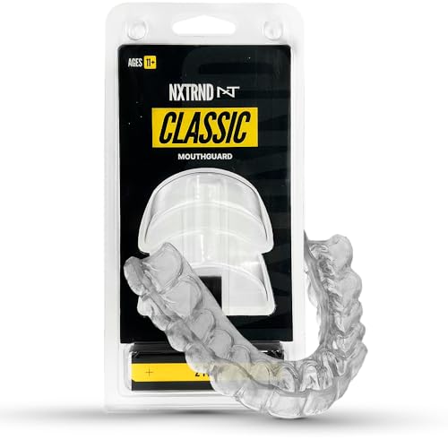 2 Pack Nxtrnd Classic Mouthguard, Custom Fit Sports Mouthpiece for Football, Boxing, MMA, Basketball, Hockey, Lacrosse, Youth & Adult (Transparent) - color: Transparent