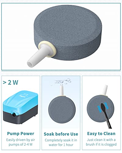 Pawfly Aquarium Air Stone Disc Bubbler 1.5 Inch Bubble Release Tool Round Oxygen Diffuser for Nano Air Pumps Fish Tanks Buckets Small Ponds and DWC Reservoirs, 8 Pack - color: 8 Pack