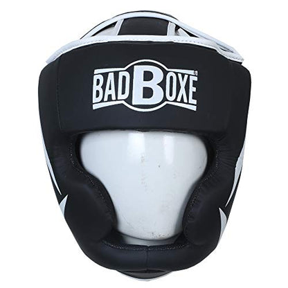 Boxing Head Guard Muay Thai MMA Sparring Headgear… (Black/White, Small/Medium)