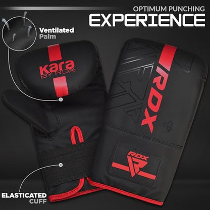 RDX Bag Gloves Boxing Punching Mitts, Maya Hide Leather, Padding, Ventilated Palm, MMA Heavy Punch Training, Muay Thai Kickboxing Focus Pads Double End Speed Ball Workout, Adult Men Women - color: Red