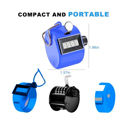 TESEAS Clicker Counter Handheld Tally Counter 4-Digit Number Counter, 2 Pack Hand Mechanical Counters Clickers Pitch Umpire Click Counter for Coaching, Knitting, People, Lap, Fishing, Golf, - color: 4pack