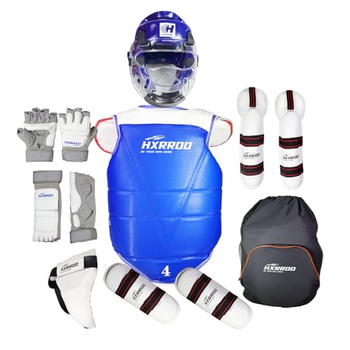 Upgraded Taekwondo Sparring Gear Set, Training Equipment, Light Weighted and Soft, for Taekwondo Karate Trainer Youth Adult - color: blue, size: 1#
