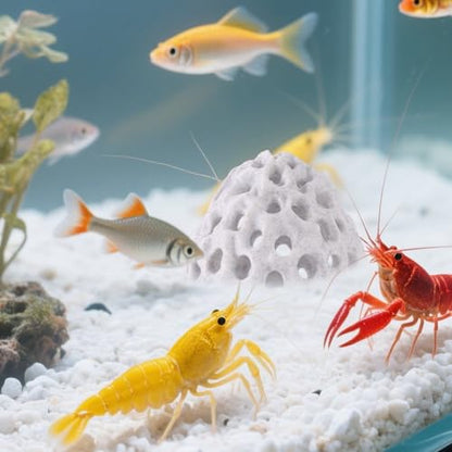 2pcs Shrimp Hides for Aquarium, Multi-Hole Shrimp Dome Hide House with Suction Cup Coral Design Betta Fish Toys Fish Tank Accessories for Guppy and More Hiding Resting (White)