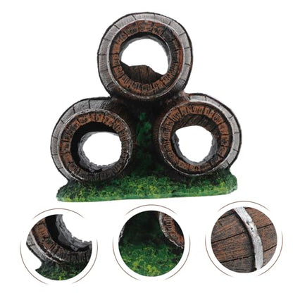 Stacked Broken Barrel Aquarium Decor Vivid Fish Accessories for Fish Tank Landscaping Shrimp Hideout Cave Fish Tank Decoration