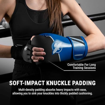 Hayabusa Sport Boxing Gloves - Dual-Splinted - color: Blue/ White, size: 10oz