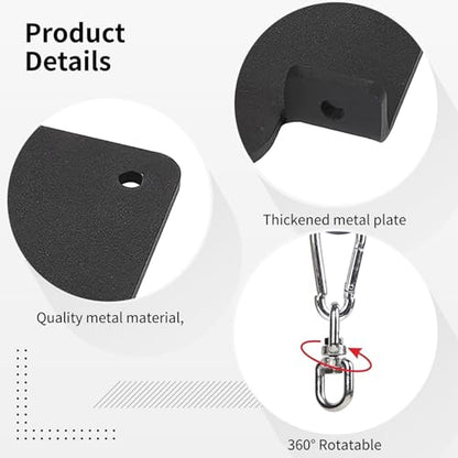 Heavy Bag Hanger Wall Mount, Metal Boxing Bag Hanger with 360° Swivel, Punching Bag Ceiling Mount for Home Gym, 4.3 x 3.93 in