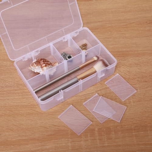 2 Pack 8 Grids Bead Organizers and Storage, Plastic Organizer Box with Removable Dividers Tackle Box Organizer for Jewelry, Art DIY Crafts, Beads,Electronics and Small Parts