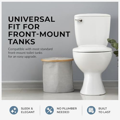 Qualihome Brushed Nickel Finish Front Mount Toilet Handle Replacement Kit, Universal Toilet Tank Flush Lever Fits Most Standard Front-Mount Toilet Tanks - color: Brushed Nickel