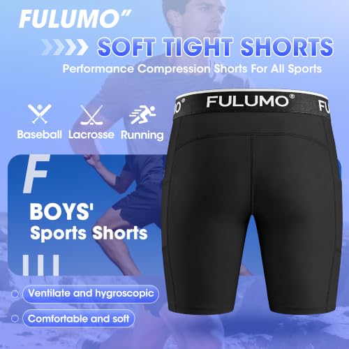 Men's Compression Athletic Shorts with Pocket Cup - color: Black, size: Medium