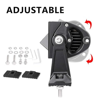 Side Brackets, AKD Part Light Bar Mounting Brackets Kit Universal Side Mount Offroad Truck LED Bar Mounts 2 Pack - color: Black Normal