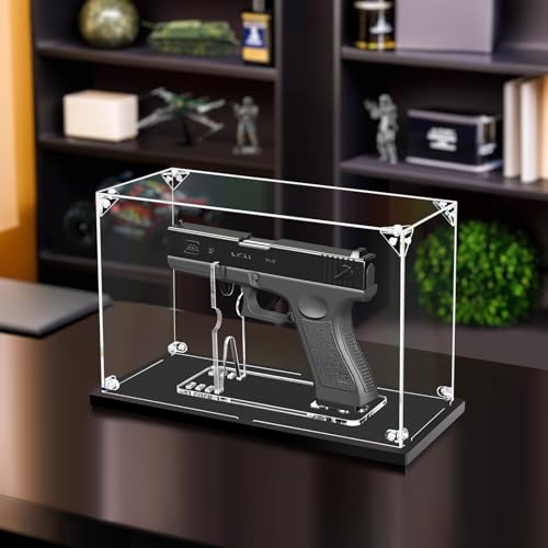 KOLIPI Gun Display Case, Clear Acrylic Pistol Display Box for 1911 Handguns - size: Gun Display Case, 11.5x4.7x7.1 inch
