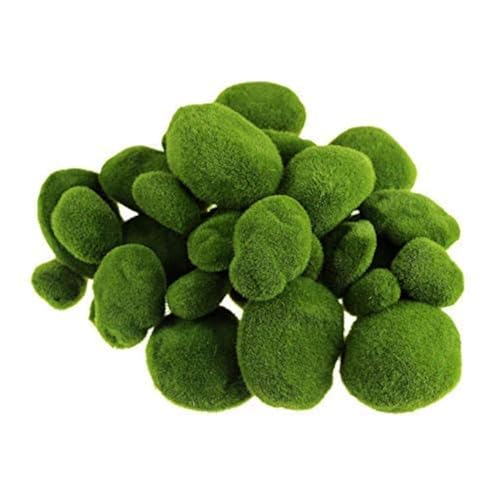 40 Pieces Artificial Moss Rocks Decorative Faux Green Moss Covered Stones (3 Size)