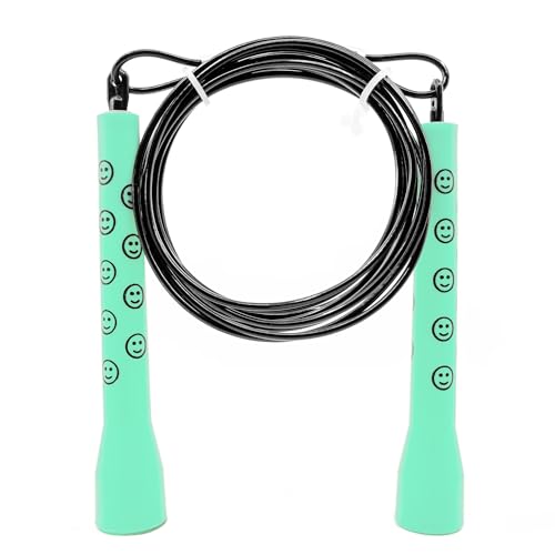 Jump Rope, Tangle-Free Speed Rope, Adjustable Speed Rope for Men, Women, Indoor Fitness Training Speed Skipping Rope, Jumping Rope, Perfect for Boxing Workout, Cardio, Endurance Training, Jump Rope for Double Unders - color: Happy Hops, size: 4 ft 4 inch