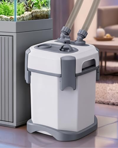 1400L/H Performance Ultra-Quiet Canister Filters for Aquarium, Multiple Bio-Function External Fish Tank Filter with Self-Priming and 3-Way Flow Control Water Circulation Cleaning Machine for 5-45Gal - size: 20W / 370 GPH
