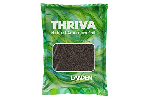 THRIVA Natural Soil Substrate for Natural Planted Aquarium, Plant or Shrimp Stratum, Clay Gravel and Stable Porous Substrate for Freshwater Aquarium, Black Color 5L(10lbs),Large Size - size: L-5mm-5L