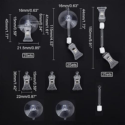 SUPERFINDINGS 2Pcs Seaweed Clip Veggie Feeder Clip with 4Pcs Plant Suction Cup with Clip Feed Holder Clip for Aquarium Fish Tank Accessories