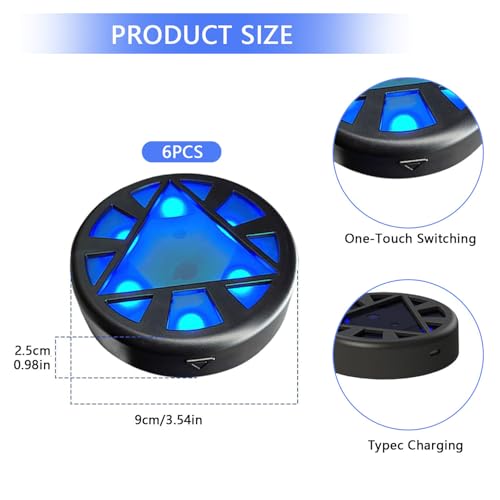 6PCS Sport Agility Light,Agile Reaction Training Light,Quick Response Training Light,Last 30 Hours,5 Light Color&6 Mode