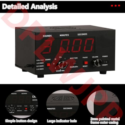 Professional Gym Timer with Led Display and Adjustable Sound Classic Boxing Interval Timer Selectable Training Time for Muay Thai (Green) - color: Green