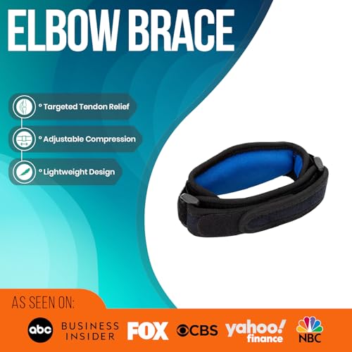 2-Pack Tennis Elbow Brace for Men & Women, Golfer's Elbow Support Strap - color: Blue