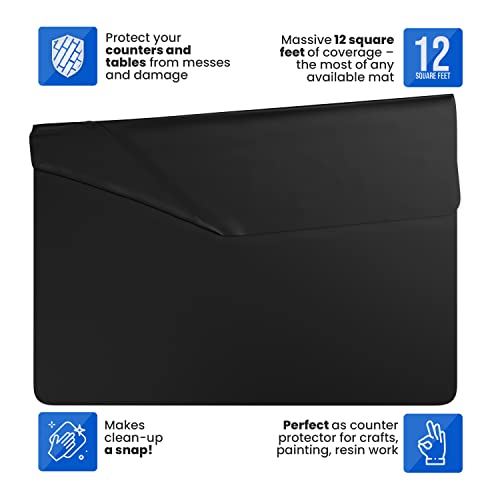 Super Jumbo Silicone Mat 36” x 48” - 3 by 4 Feet. by MonsterMat (Super Jumbo 48 x 36, Black)