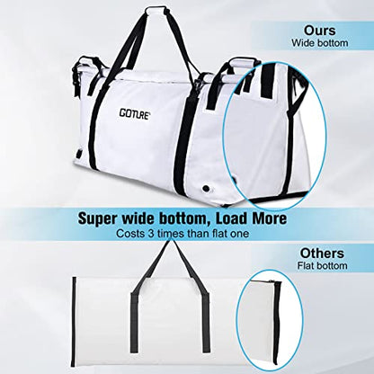 Goture Insulated Fish Cooler Bag,Travel Insulated Cooler Bag,Monster Leakproof Fish Kill Bag, Portable Small/Medium/Large Cooler Bag for Outdoor Travel Camp Beach Picnic with Drain Plug - color: Small-27.4x11.8x15.7in